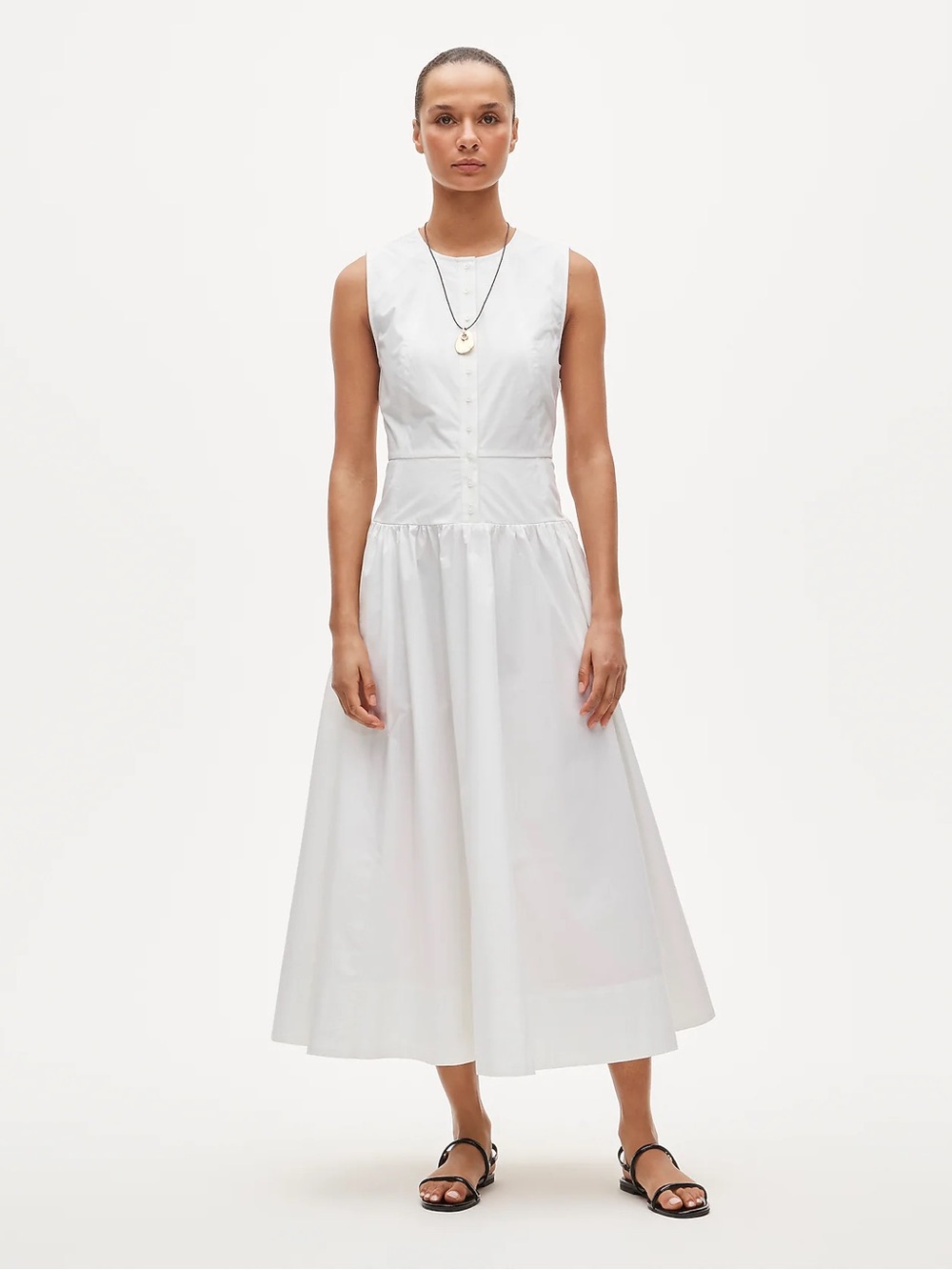 NWT J Crew Button Front Dress in Cotton Poplin